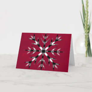 North Pole snow flake, buffalo plaid  Card
