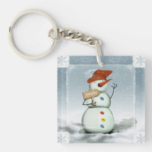 North Pole Snowman Acrylic Keychain