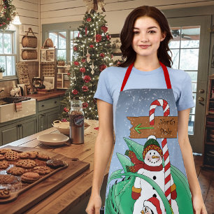 North Pole Snowman Dragon Penguin Christmas Apron