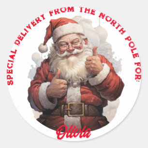 North Pole Special Delivery Customizable Gift Tag 