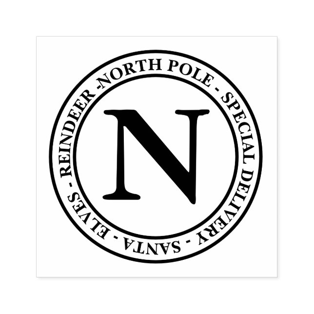 North Pole Special Delivery Santa Christmas Rubber Stamp (Imprint)