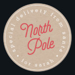 North Pole Special Delviery Kraft Sticker<br><div class="desc">Bring a little excitement and wonder to your holiday packaging this year with specialty stickers and gift wrap from Blush Paper Co.  Our festive stickers feature personalization like you've never seen before!</div>