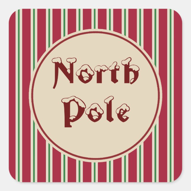 North Pole Striped Stickers (Front)