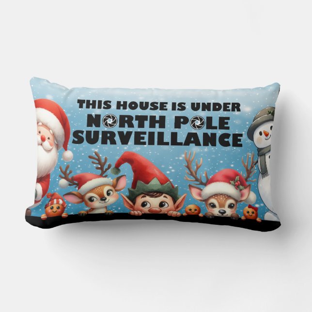 North Pole Surveillance Lumbar Pillow (Front)