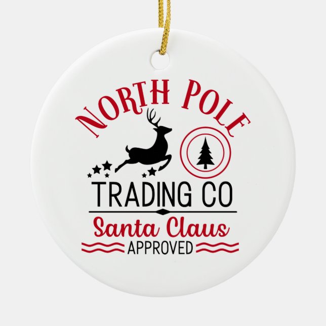 North Pole Trading Ceramic Ornament (Front)