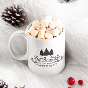 North Pole Trading Company Vintage Christmas Logo Coffee Mug