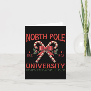 North Pole University Retro Christmas Candy Cane H Card
