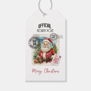 North Pole Vintage Santa Custom Gift Tags