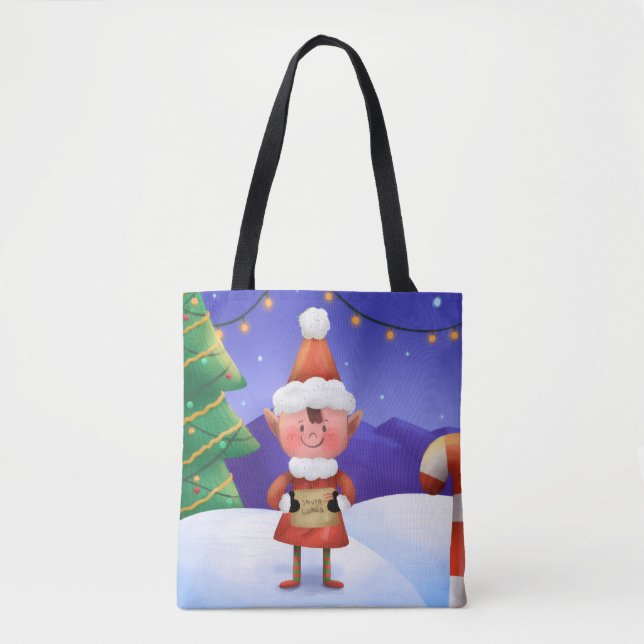 North Pole Wishes Elf Tote Bag (Front)