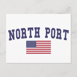 North Port US Flag Postcard