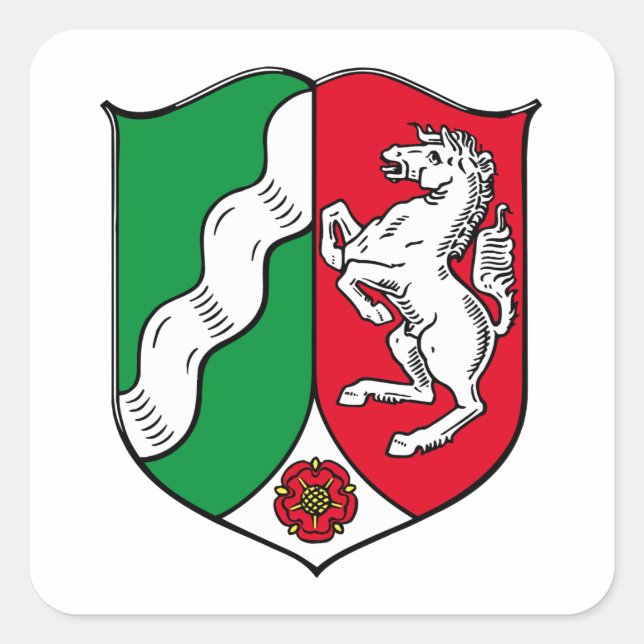 North Rhine Westphalia (Germany) Coat of Arms Square Sticker (Front)