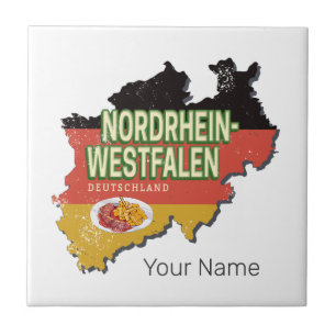 North Rhine Westphalia Germany Retro NRW Souvenir Tile