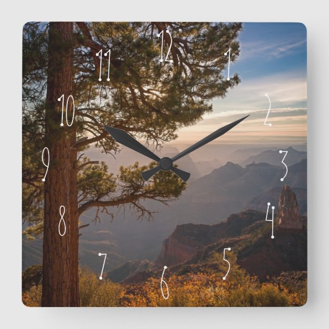 North Rim Sunrise Square Wall Clock (Front)