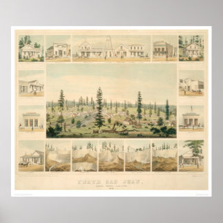 North San Juan, CA. Panoramic Map 1858 (1567A) Poster