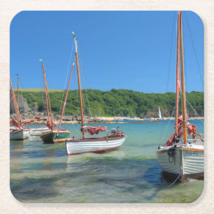 North Sands, Salcombe Square Paper Coaster