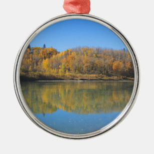 North Saskatchewan River - Autumn Metal Ornament