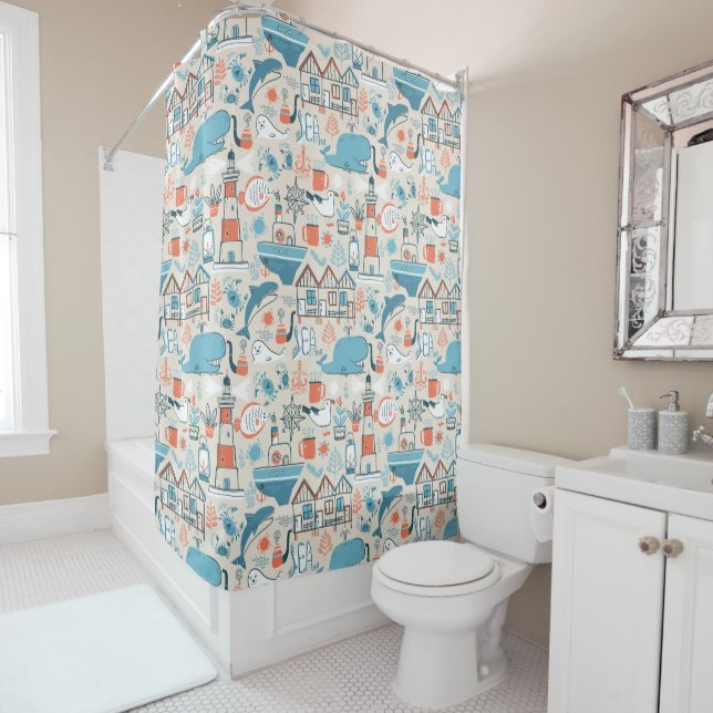 North Sea Cute Doodle Pattern (In Situ)