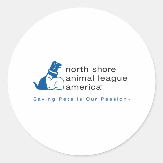 North Shore Animal League Branded Classic Round Sticker (Front)