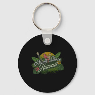 North Shore Hawaii Beach Surf Summer Vacation Vint Keychain
