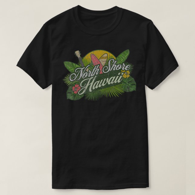 North Shore Hawaii Beach Surf Summer Vacation Vint T-Shirt (Design Front)