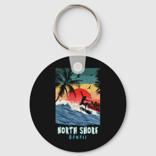 North Shore Hawaii Beach Surfing Vintage Retro Pal Keychain