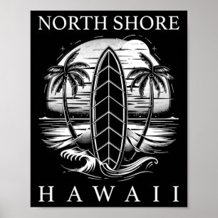 North Shore Hawaii Surf Hawaiian Oahu Vintage Surf Poster