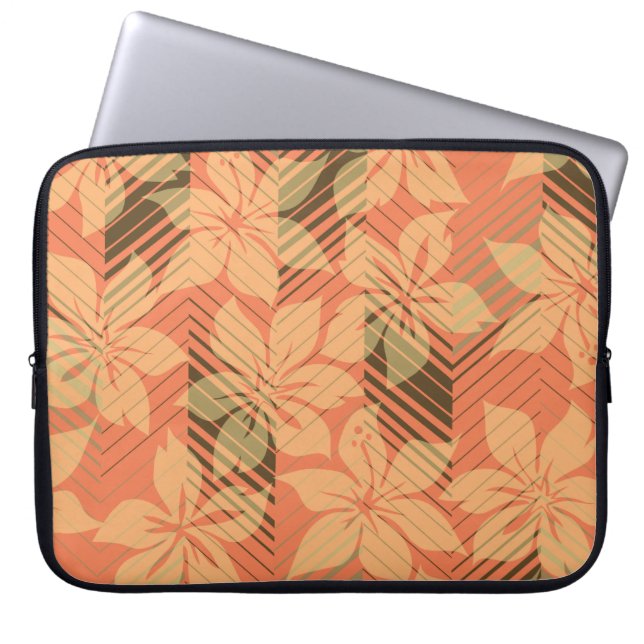 North Shore Hawaiian Hibiscus Neoprene Wetsuit Laptop Sleeve (Front)