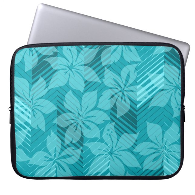 North Shore Hawaiian Hibiscus Neoprene Wetsuit Laptop Sleeve (Front)