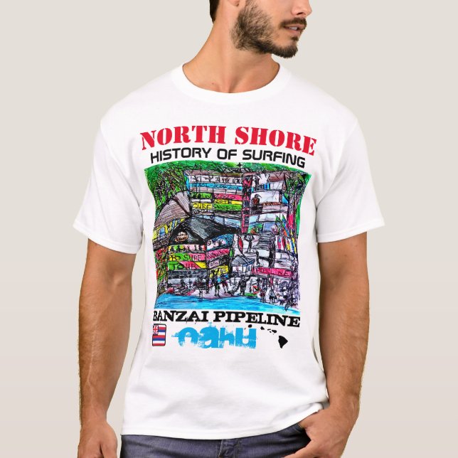 NORTH SHORE HISTORY OF SURFING PIPELINE T-Shirt (Front)