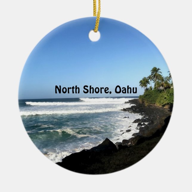 North Shore, Oahu Ceramic Ornament (Front)