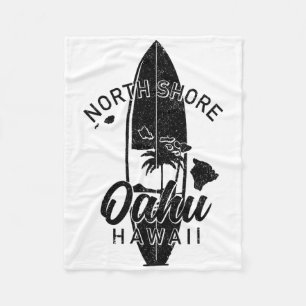 North Shore Oahu Hawaii Surf Board Surfing Surfer  Fleece Blanket