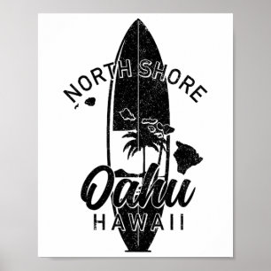 North Shore Oahu Hawaii Surf Board Surfing Surfer Poster