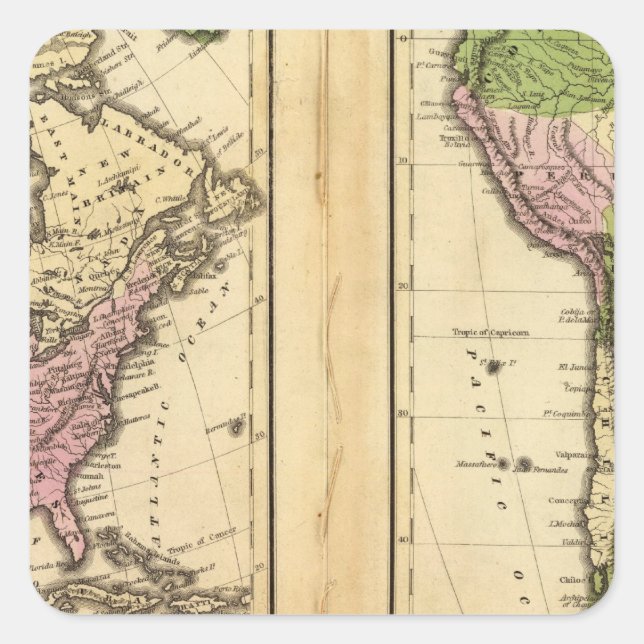 North & South America Square Sticker (Front)