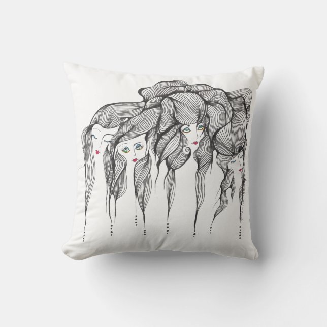North South East, West Throw Pillow (Front)