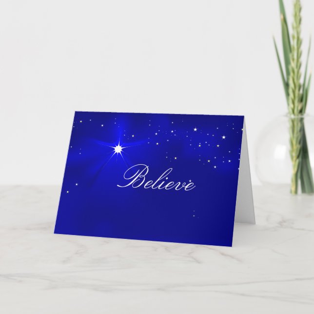 North Star Believe Christmas Greeting Holiday Card (Front)
