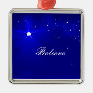 North Star Believe Christmas Ornament