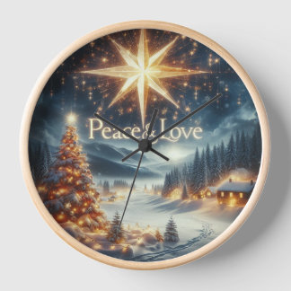 North Star Christmas Valley Winter Wonderland Clock