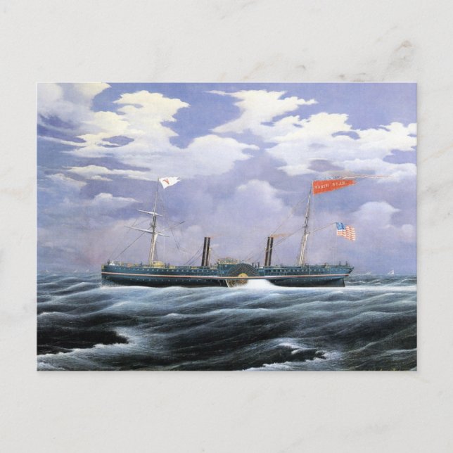 North Star Steam Yacht 1852 Postcard (Front)
