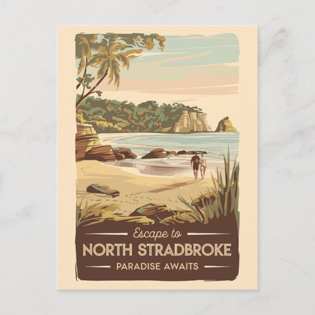 North Stradbroke Island Australia Illustration Postcard (Front)