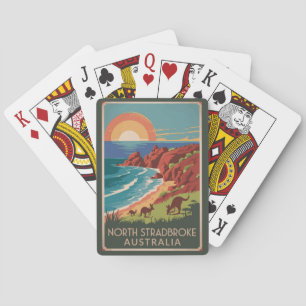 North Stradbroke Island Kangaroos Illustration Playing Cards