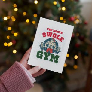 North Swole Gym Funny Santa  Card