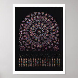 North transept rose window depicting the Virgin an Poster
