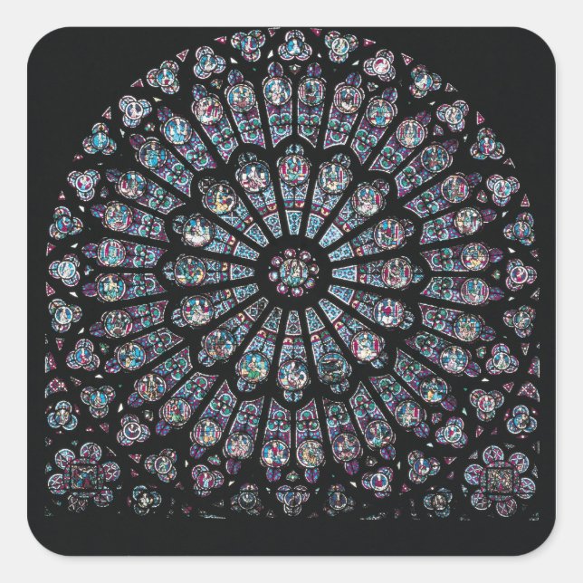 North transept rose window square sticker (Front)