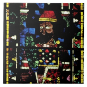 North transept windows; rose depicts the Old Testa Tile