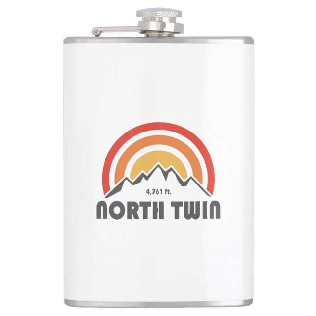North Twin Mountain New Hampshire Hip Flask (Front)