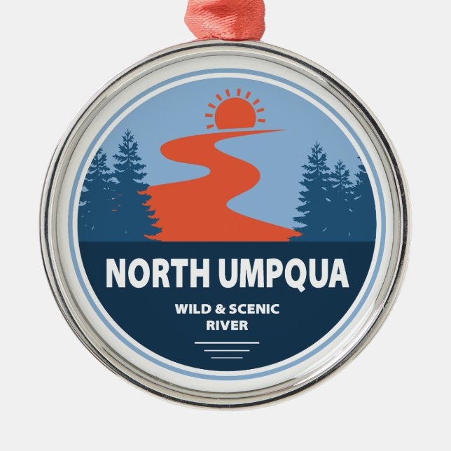 North Umpqua Wild and Scenic River Oregon Metal Ornament (Front)
