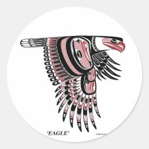 North West Coast Native Eagle Classic Round Sticker