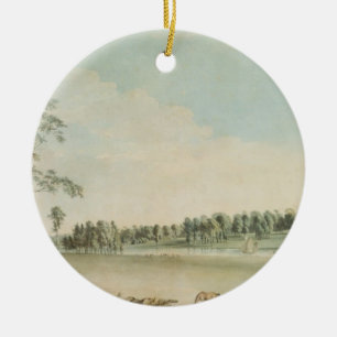 North West View of Wakefield Lodge in Whittlebury Ceramic Ornament