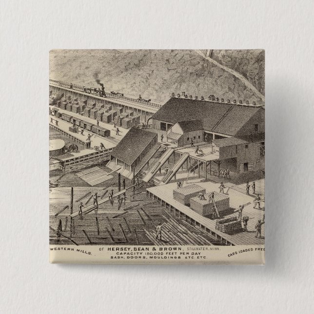 North Western Mills of Hersey, Minnesota 2 Inch Square Button (Front)