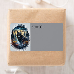 North Woods Black Wolf Snowy Winter Forest